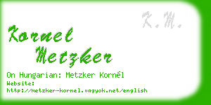 kornel metzker business card